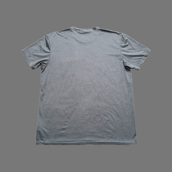 prAna Ganaway Men's SS Tee Gray Striped Performance Size XL GUC - Picture 8 of 9